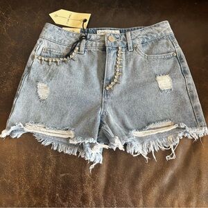 Ban Jara Light Blue Distressed Jean High Rise Shorts size 25